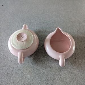 VTG MCM Retro California Pottery Pink creamer sugar set